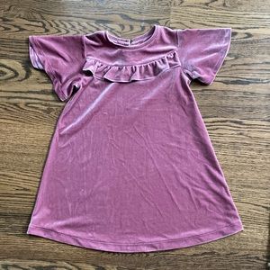 Next, girls mauve/pinkish velvety dress, size 4-5